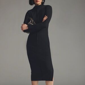 Anthropologie Black Long Sleeve Dress